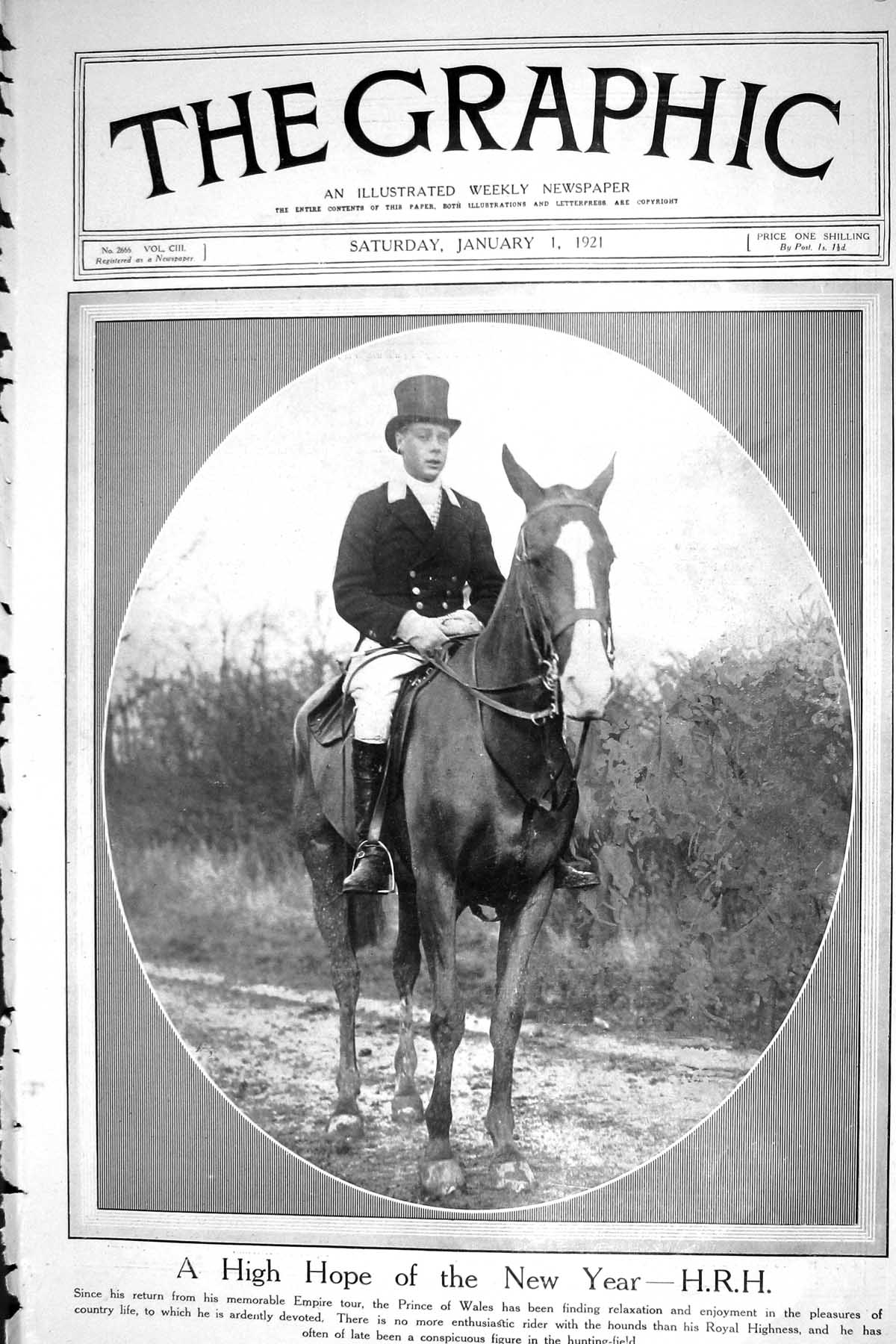 Old 1921 Prince Wales Horse Hunting Thomas Catling Fleet Street Hyde 20th
