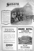 Old 1921 Advertisement Sonora Gramaphone Hotel London Osmos Constipat 20th