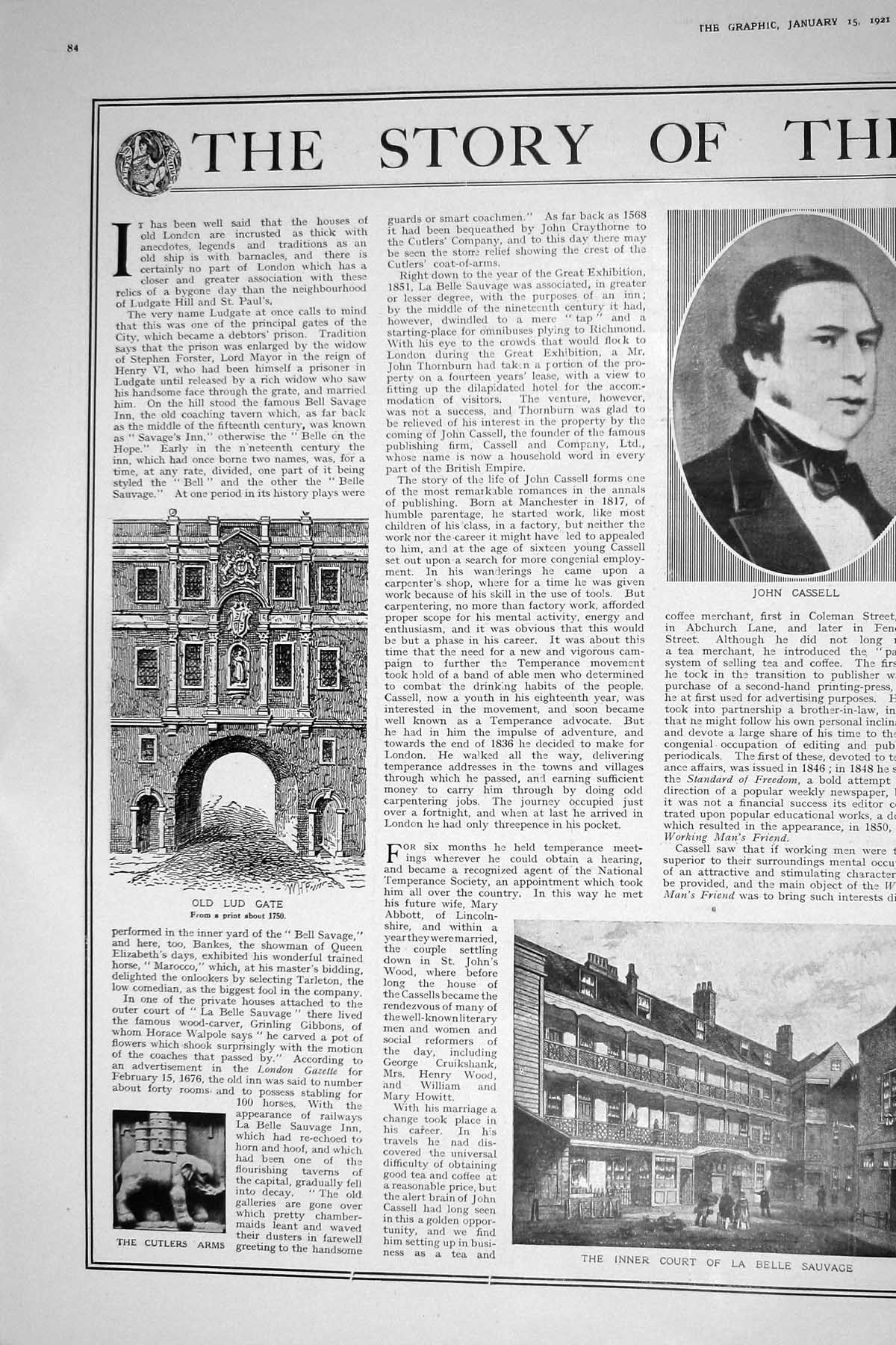 Old 1921 John Cassell Robert Louis Stevenson Ludgate Hill Cutlers Arm 20th