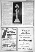 Old Print 1921 Finale Statue Benno Schotz Van Houtens Muratti Cigarettes 20th