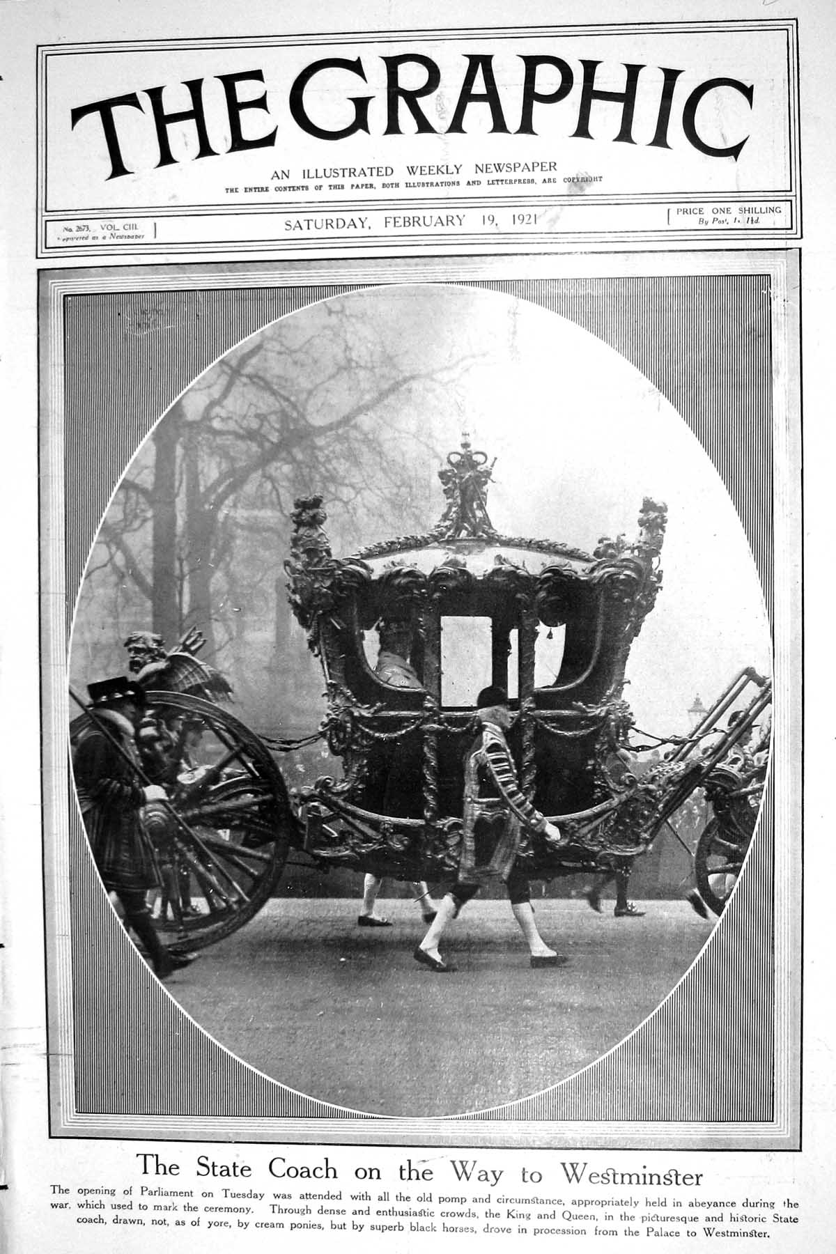 Old 1921 State Coach Footmen Parliament Churchill Worthington-Evans B 20th