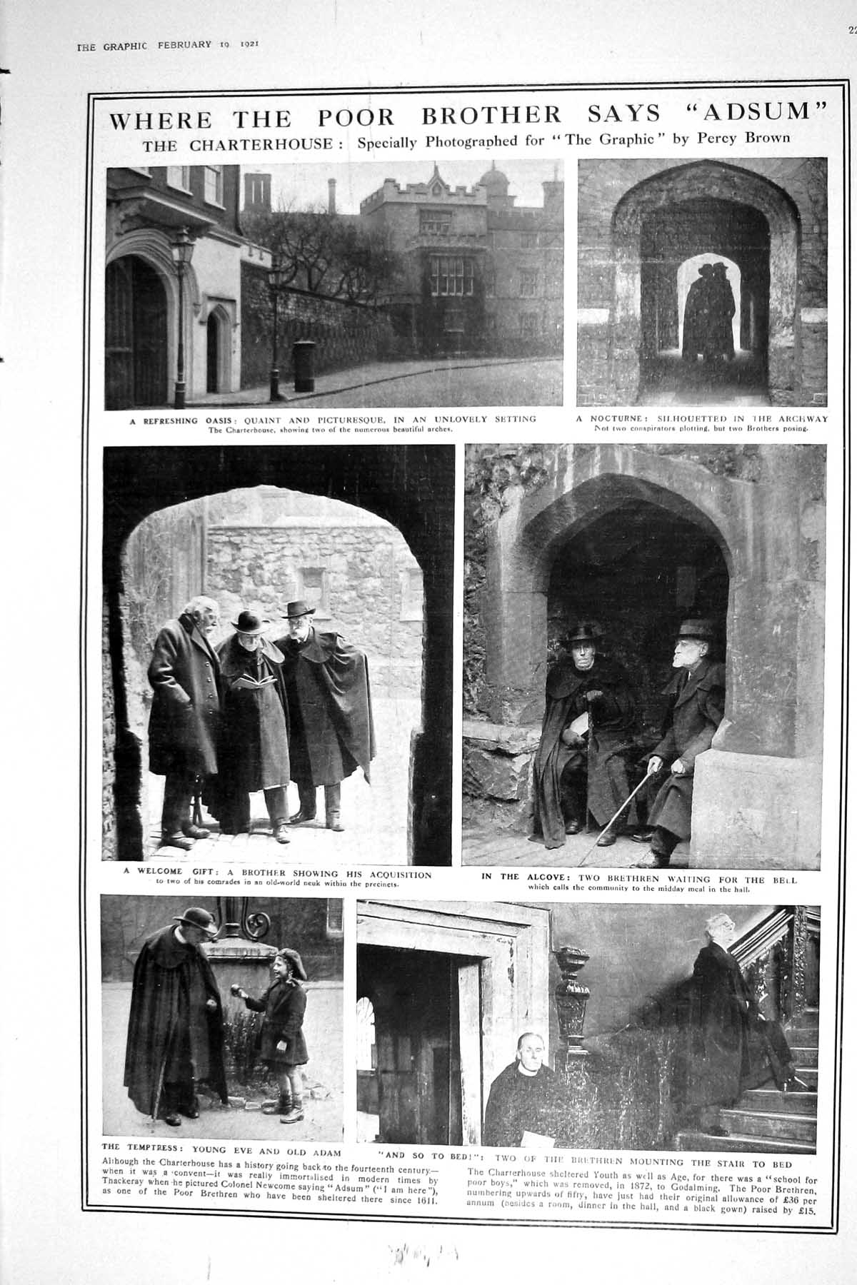 Old 1921 Charterhouse Brethren Poor People Vanbrugh Duke York Theatre 20th