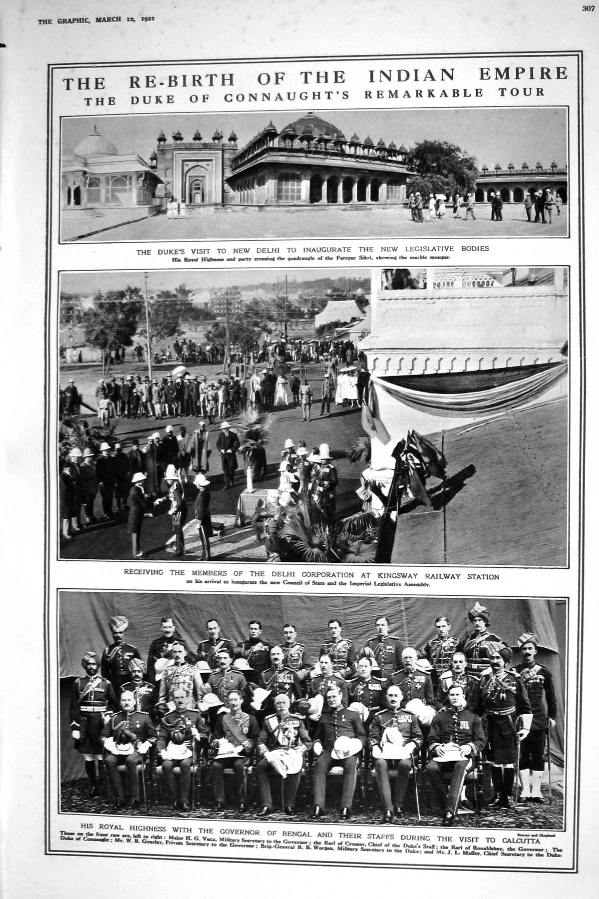 Old 1921 Duke Connaught Delhi Bengal Gourlay Scott Holland Northcott 20th