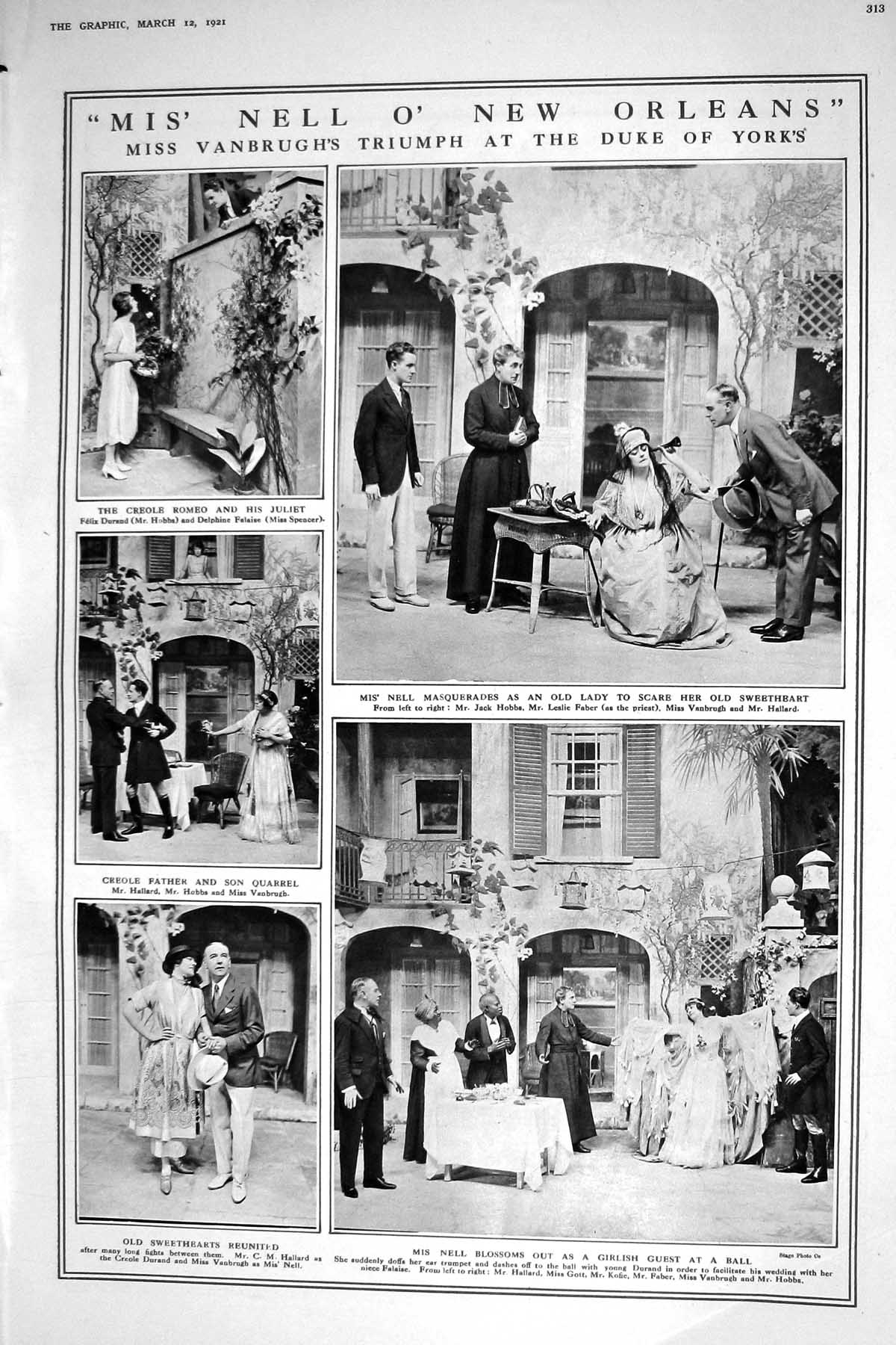 Old 1921 Vanbrugh Duke York Theatre Hobbs Nell Spencer Durand Golf Sp 20th