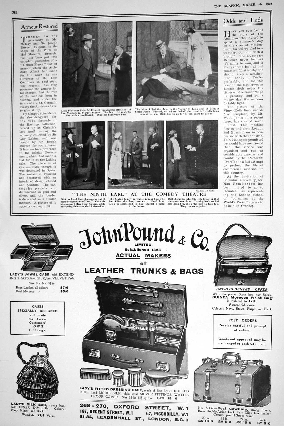 Old 1921 Theatre Lewis Mckinnel Winter John Pound Dunlop Motor Car Ty 20th