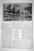 Antique Print 1921 Aerial Palace Transatlantic Voyage London Dental School 20th