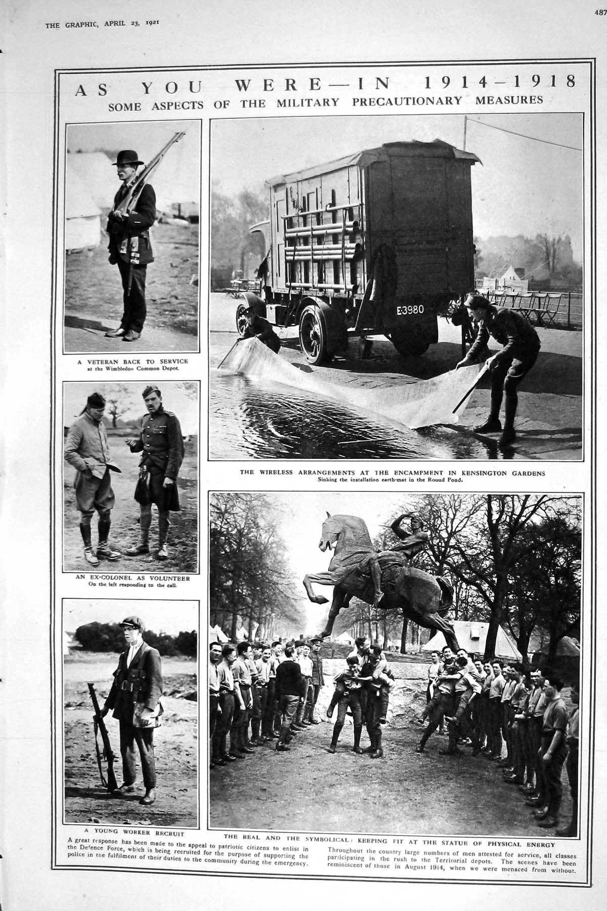 Old 1921 War Wimbledon Depot Kensington Statue Physical Energy Ruff H 20th