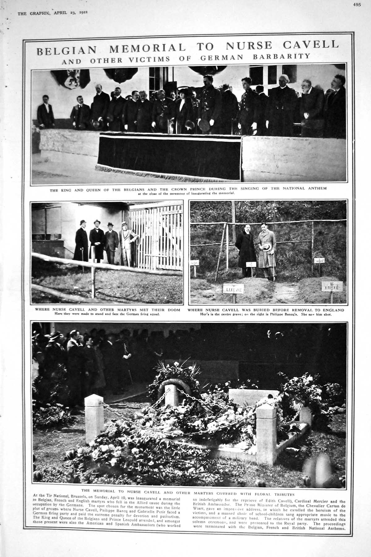 Old 1921 King Queen Belgians Nurse Cavell Philippe Bancq Lady Benson 20th