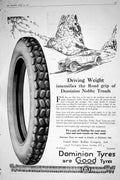Old 1921 Advertisement Dominion Tyres Motor Car Egerton Wolseley Moto 20th