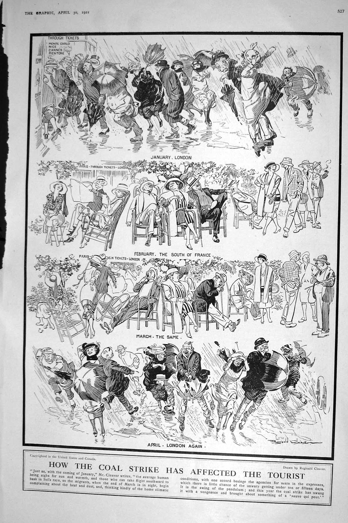 Old 1921 Coal Strike Tourists London France Weather Japan Chien-Men G 20th