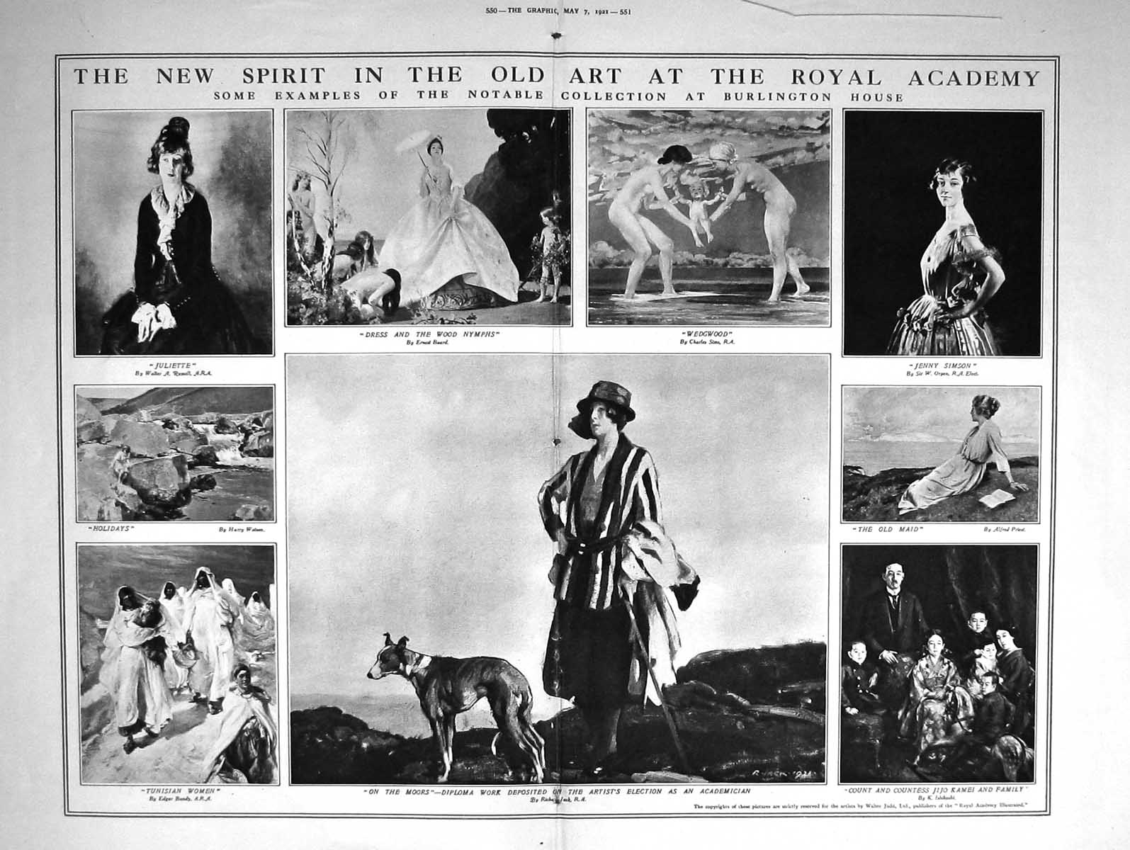 Old 1921 Royal Academy Art Irene Flora Moran Esmay Juliette Jenny Sim 20th