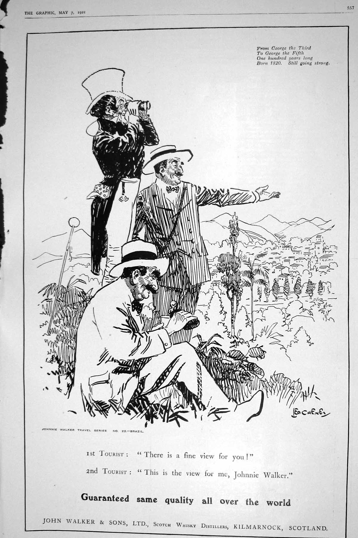 Antique Old Print 1921 John Walker Scotch Whisky Lady Violet Astor Red Tape