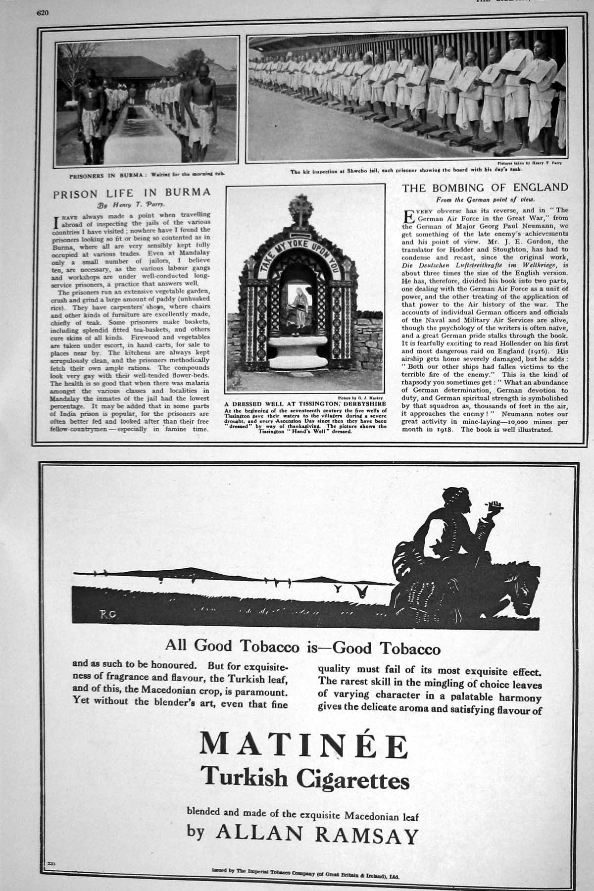 Old 1921 Turkish Cigarettes Burma Prisoners Shewbo Jail Well Tissingt 20th