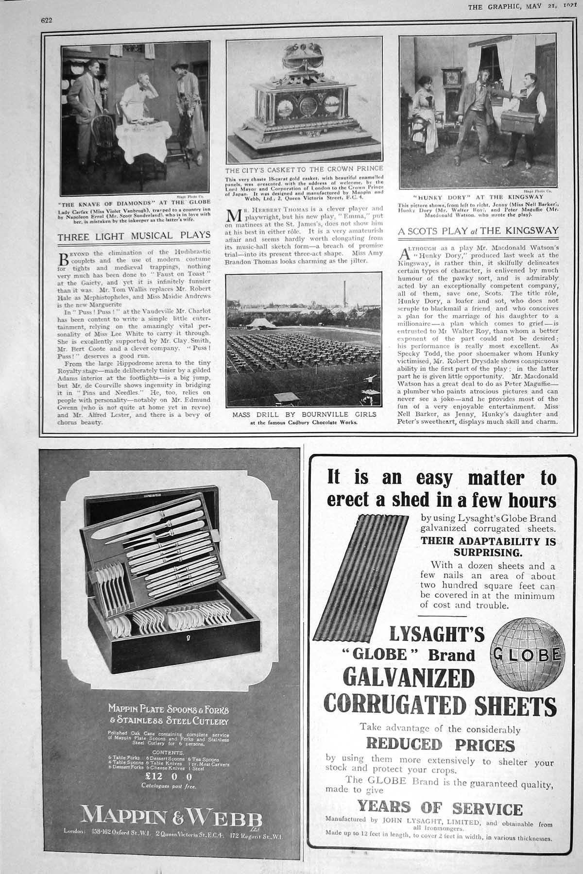 Old 1921 Globe Theatre Casket Prince Japan Bournville Girls B.P. Moto 20th