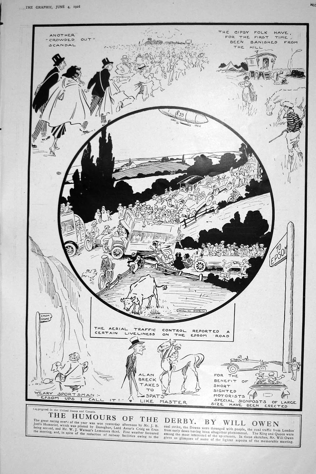 Old 1921 Humours Derby Horse Racing Allan Breck Sinn Fein Ireland Cus 20th
