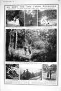 Old 1921 Sylvan Holiday-Makers Forest Trees Teston Bridge Lock Medway 20th