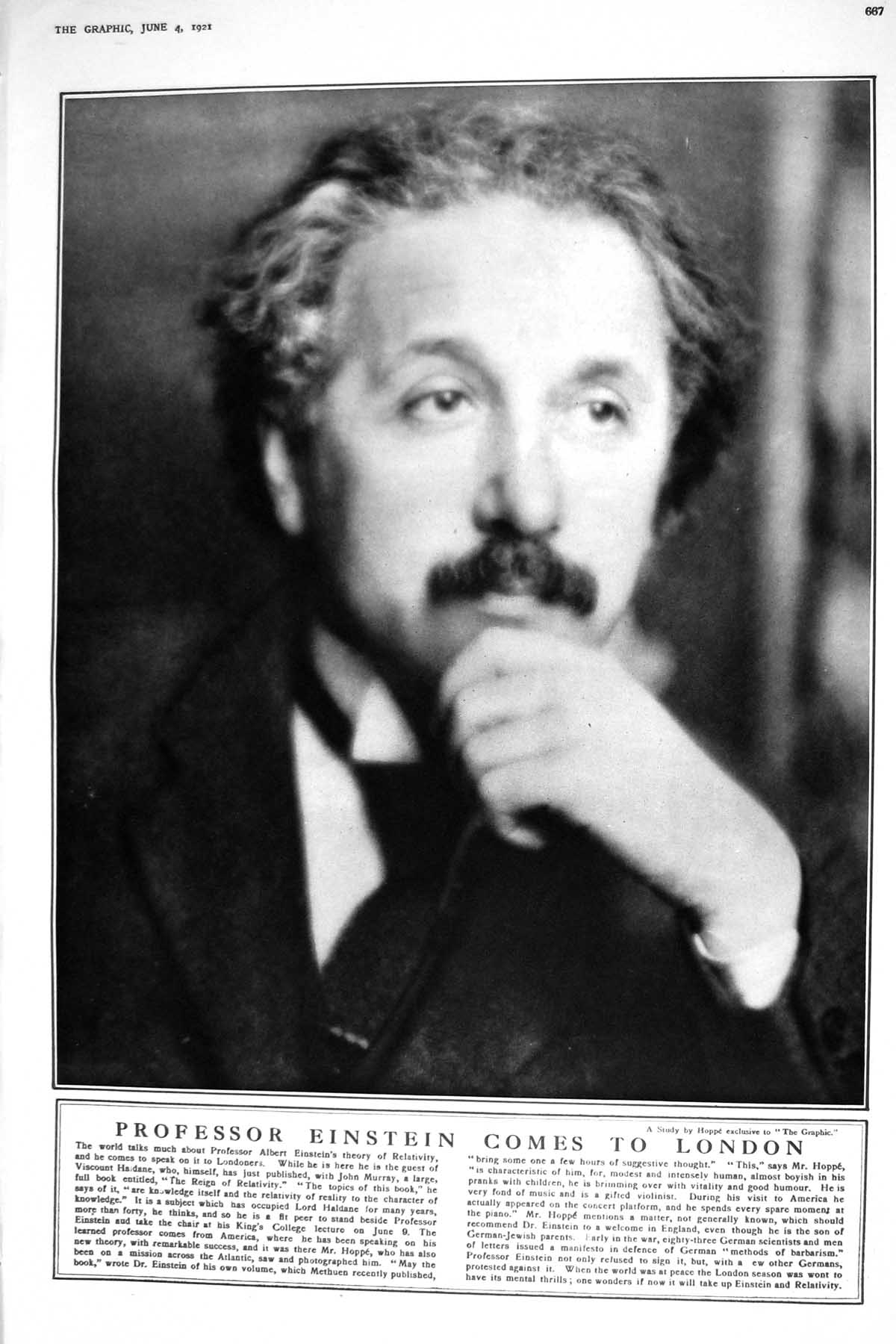 Old Print 1921 Professor Albert Einstein Wellington Koo Chinese Legation 20th