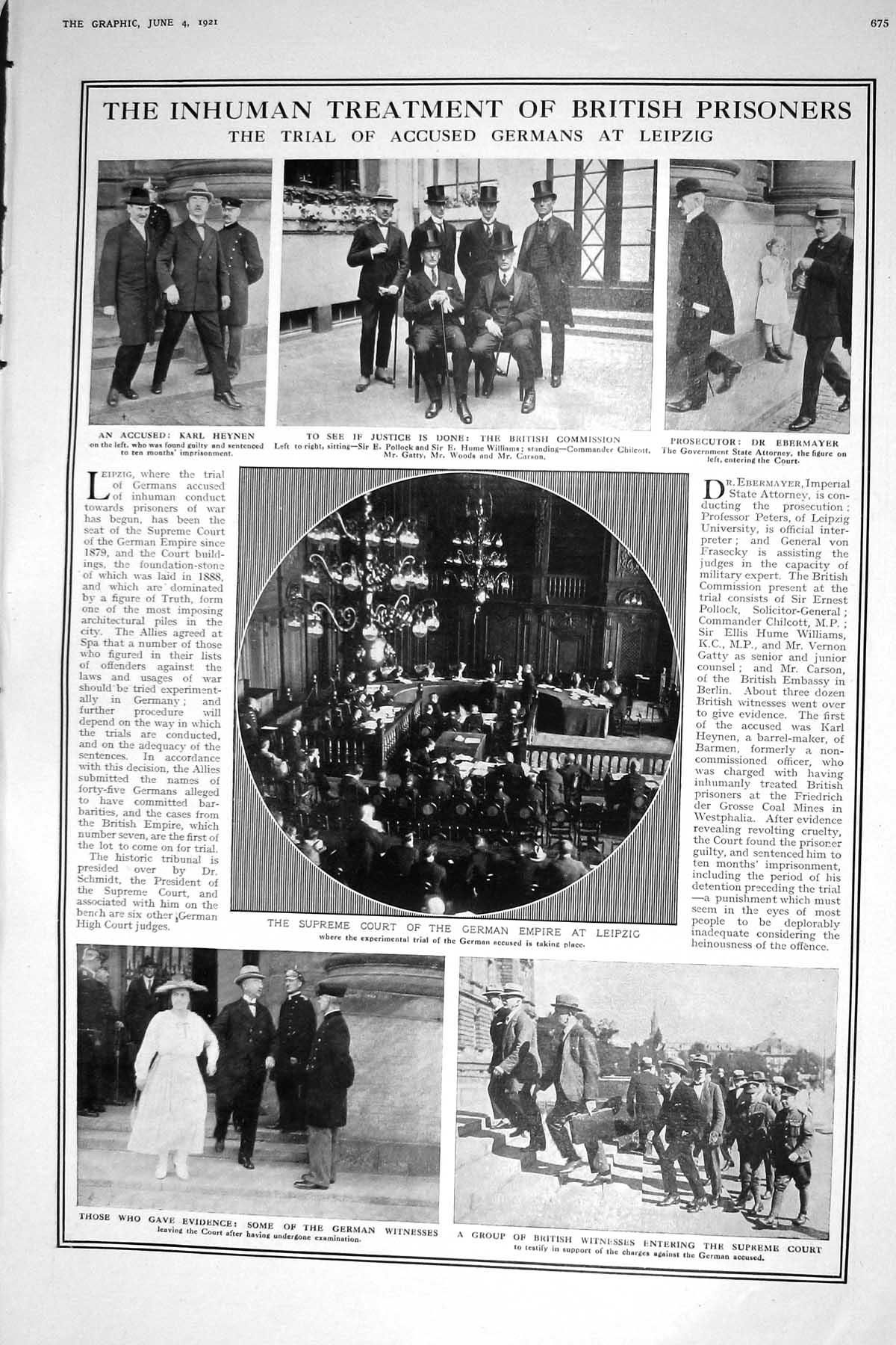 Old 1921 Leipzig British Prisoners Pollock Williams Heyen Ebermayer L 20th