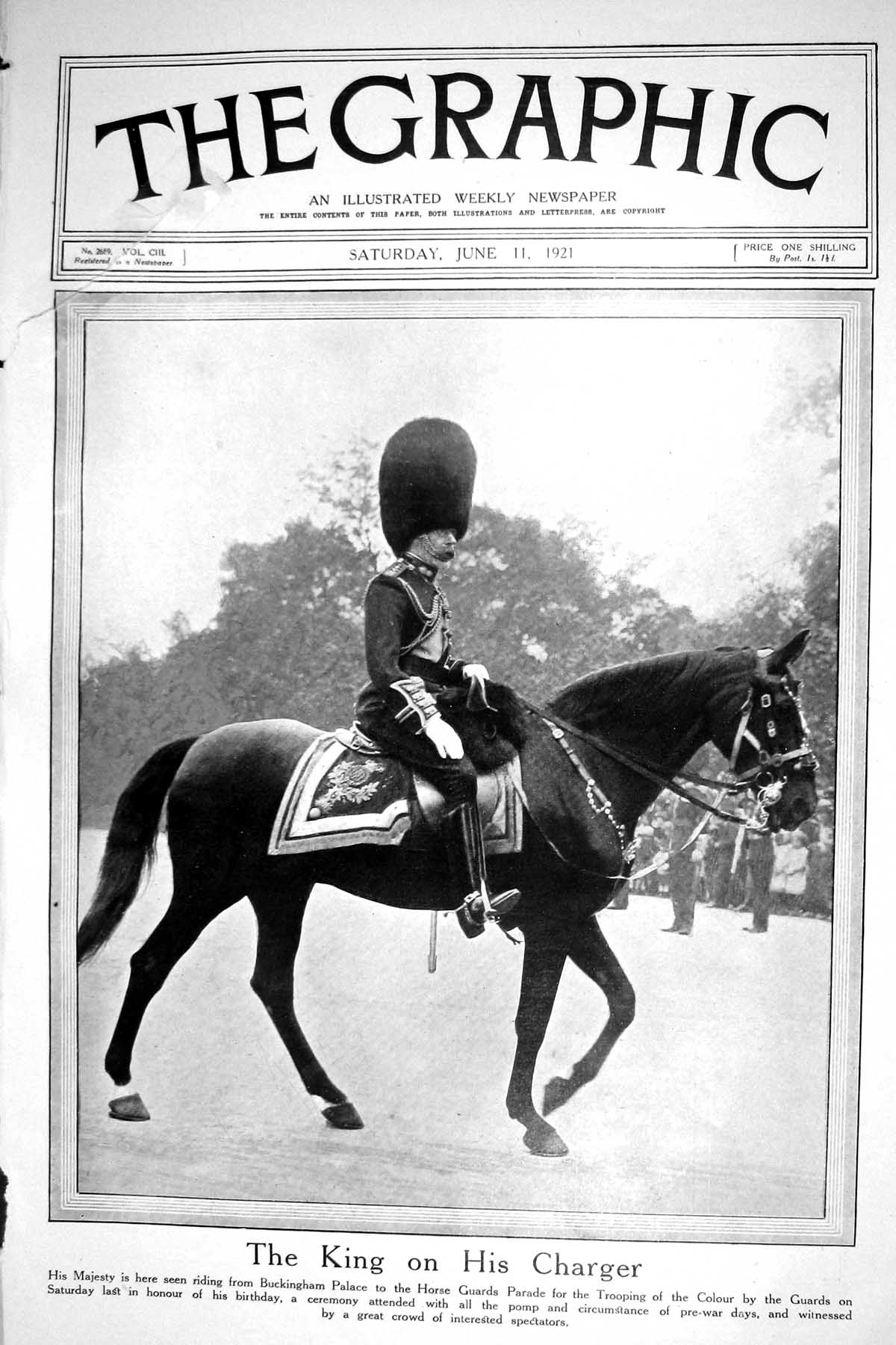 Old 1921 King Charger Horse Buckingham Palace Crooks Dalziel Samuel B 20th
