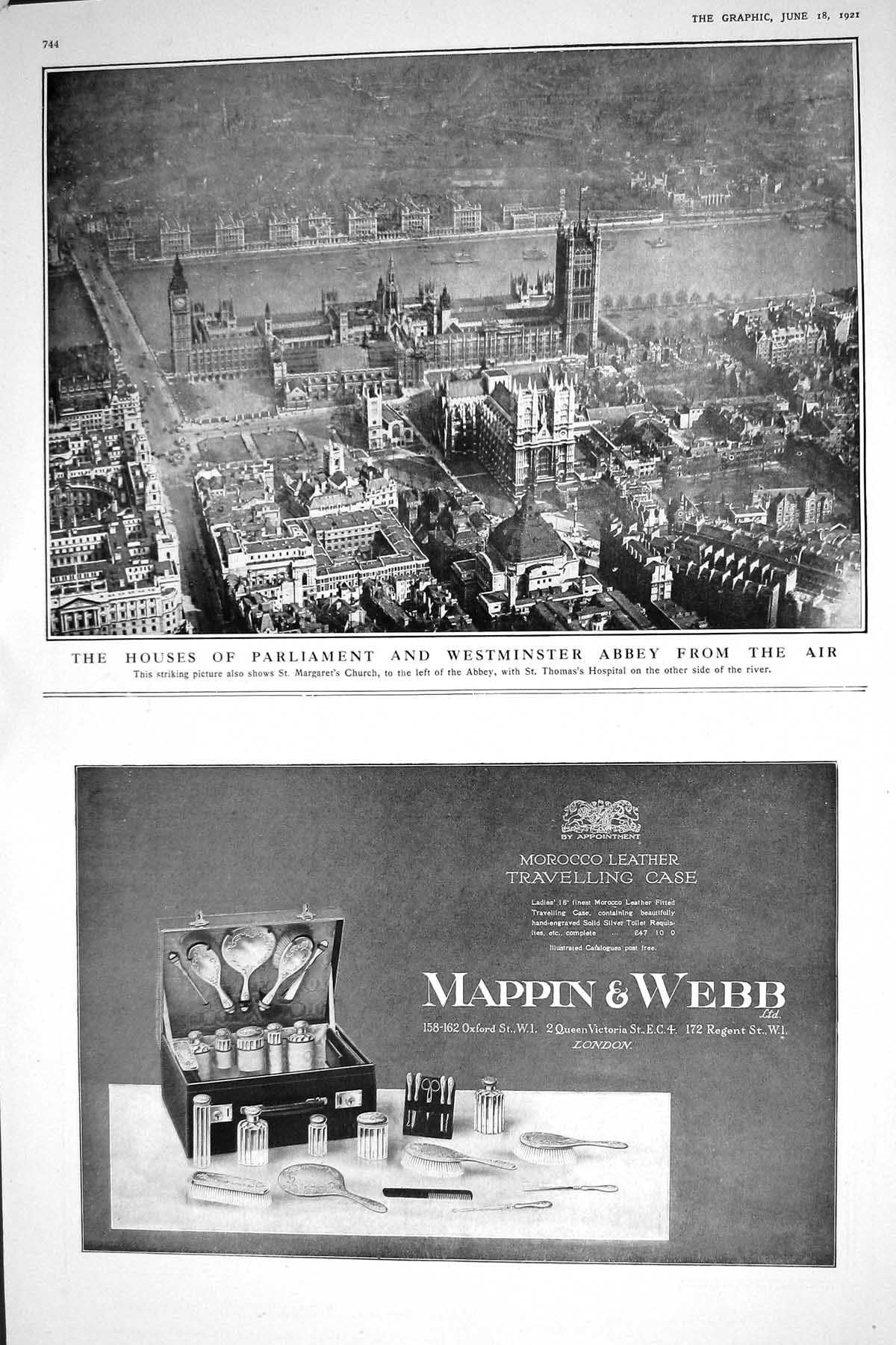 Old 1921 Houses Parliament Westminster Abbey Mappin Webb Poem Wheels 20th