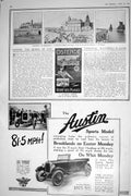 Antique Old Print 1921 Ostend Sand-Castle Beach Kursaal Pier Austin Motor Car