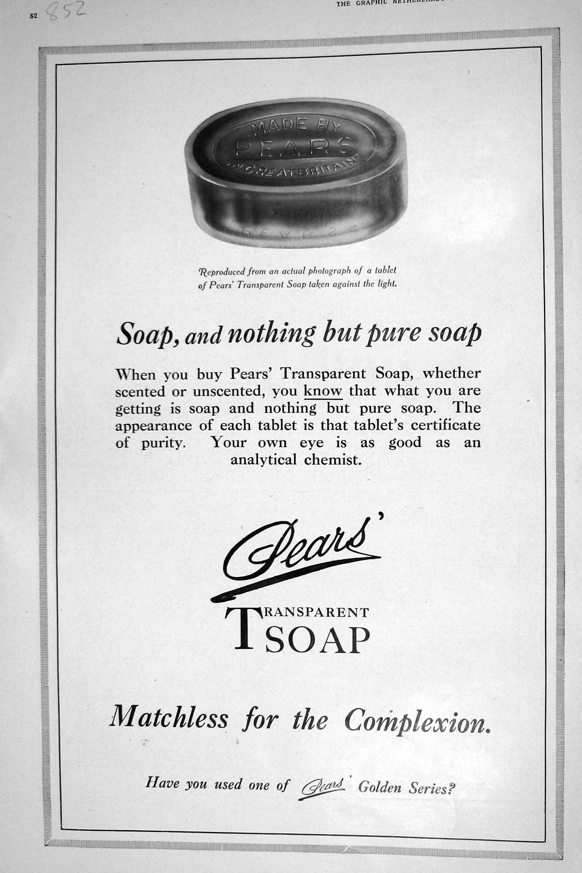 Old Print 1921 Pear'S Transparent Soap Van De Bergh Margarine Amstel Beer 20th