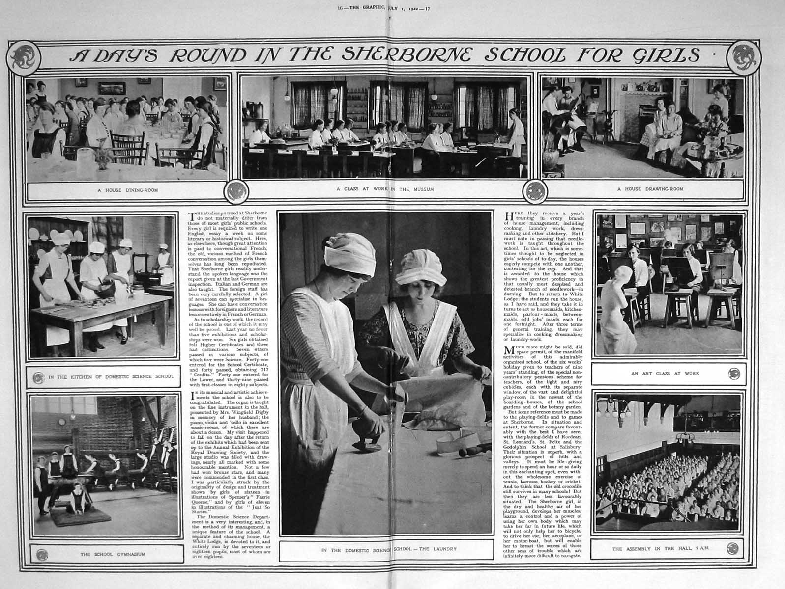 Old 1922 Miss Mulliner Sherbourne School Girls Domestic Science Laund 0 20th