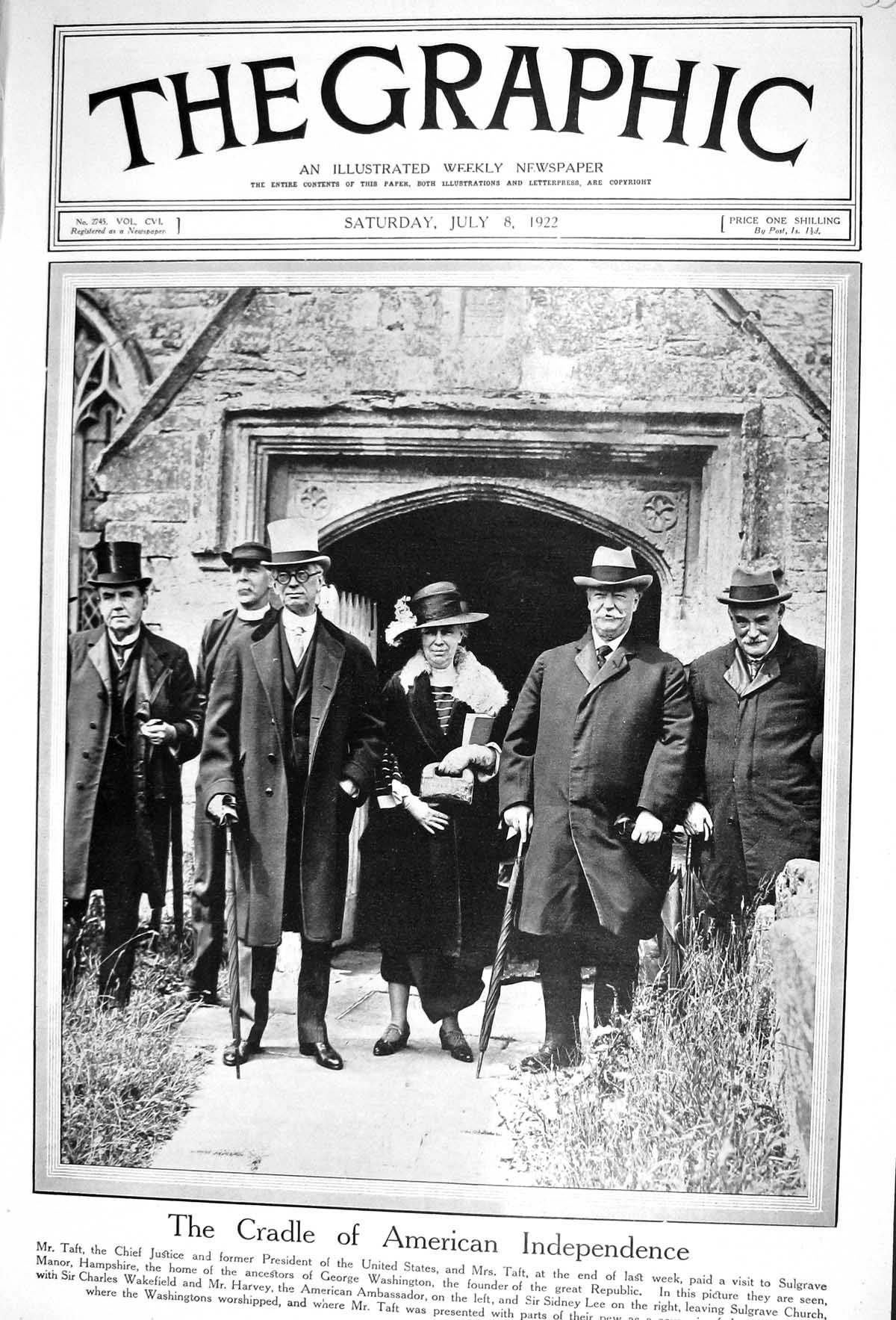 Old 1922 Taft Wakefield Harvey Sidney Lee Sulgrave Church Prince Geor 20th