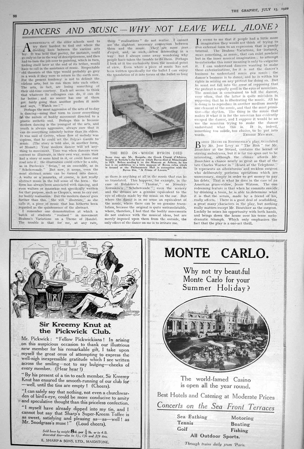 Old 1922 Byron Death Bead Sotheby'S Museum Athens Monte Carlo Sharp M 20th