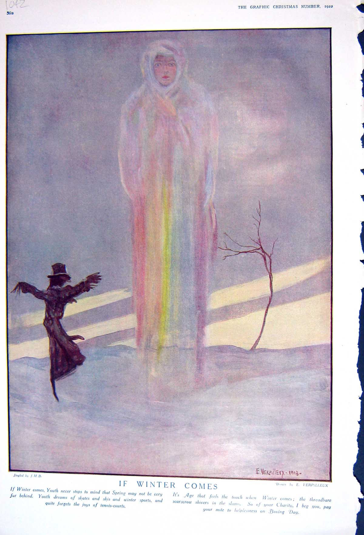 Old 1922 Winter Scene Scarecrow Angel Kenneth Durward Ciro Pearls Har 20th