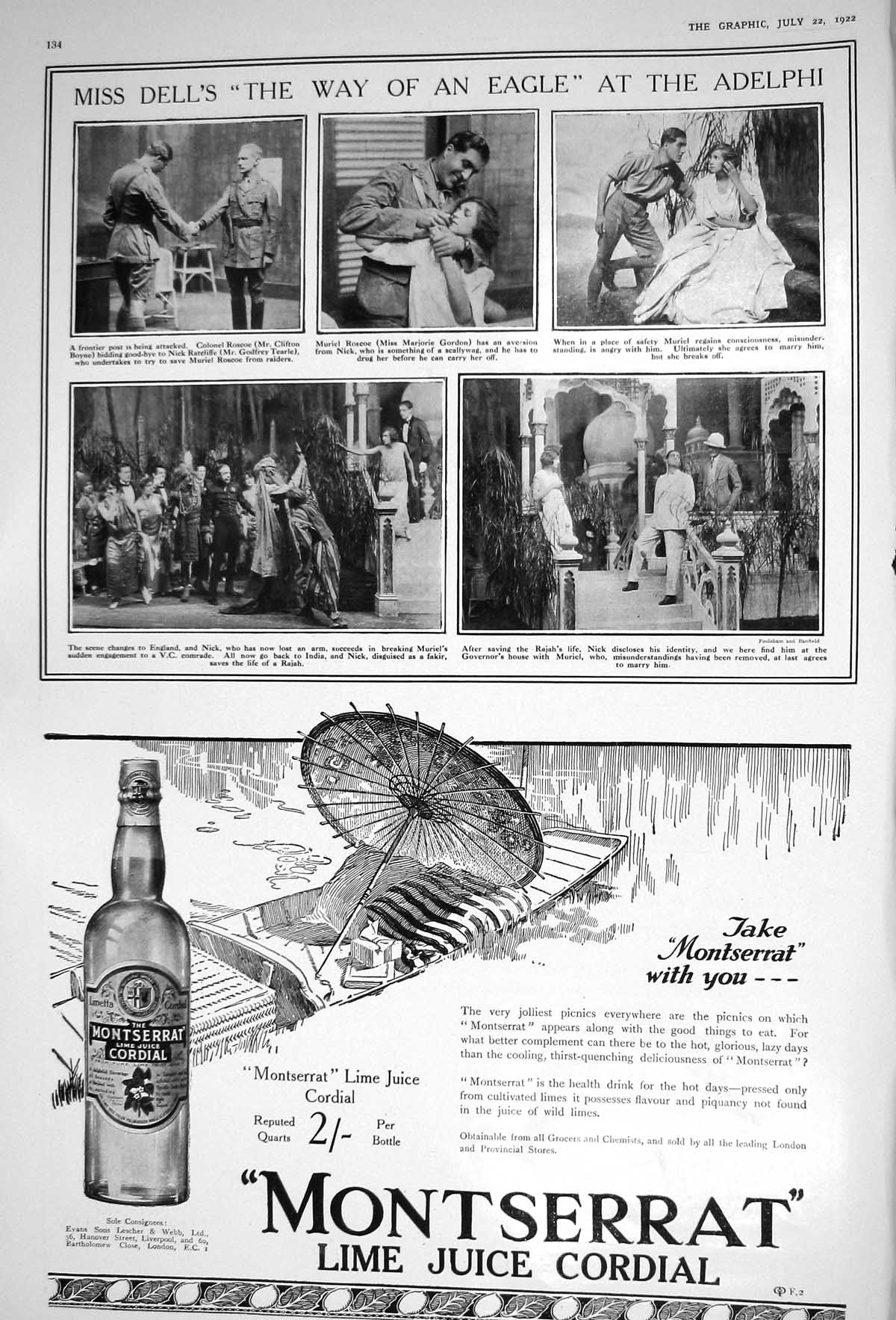 Old 1922 Adelphi Theatre Boyne Gordon Montserrat Lime Cordial Lux Lev 20th