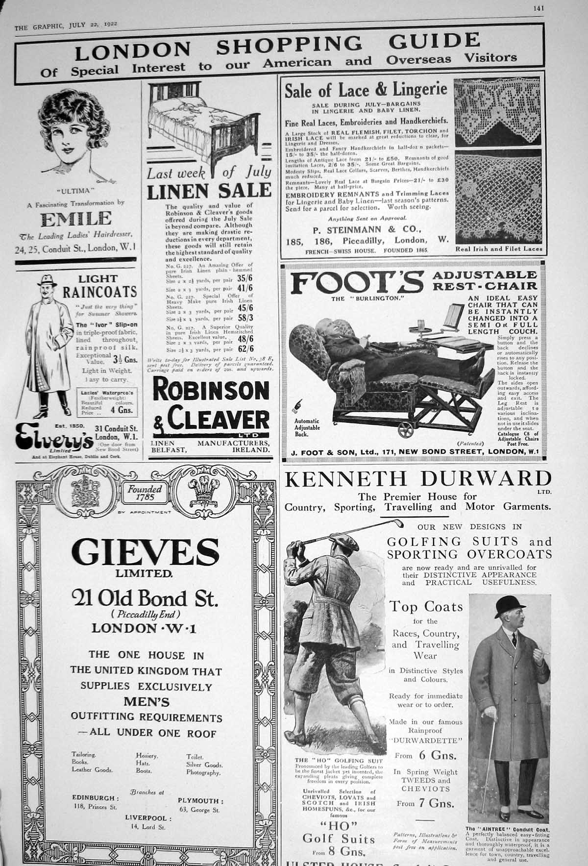 Old 1922 Kenneth Durward Golfing Suits Robinson Cleaver Emile Gieves 20th