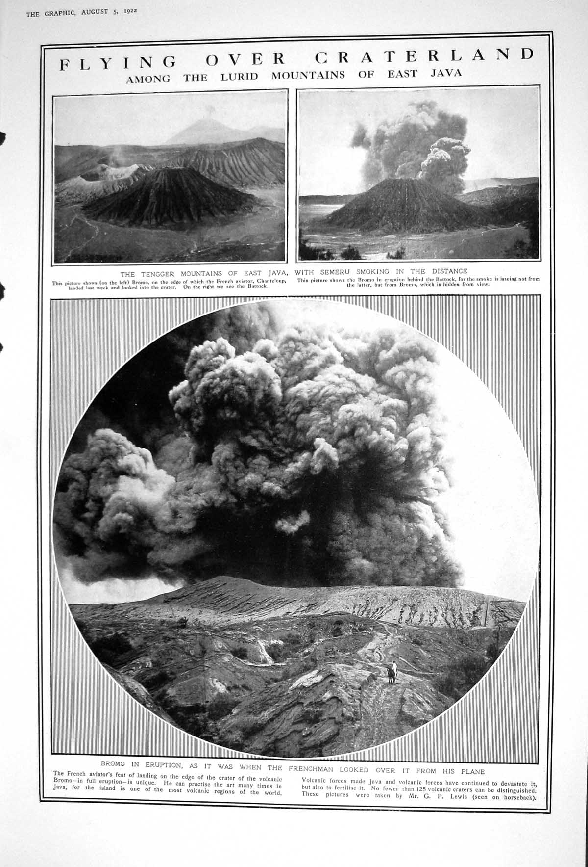 Old 1922 Mountains East Java Tengger Semeru Bromo Volcano Cricket Ash 20th