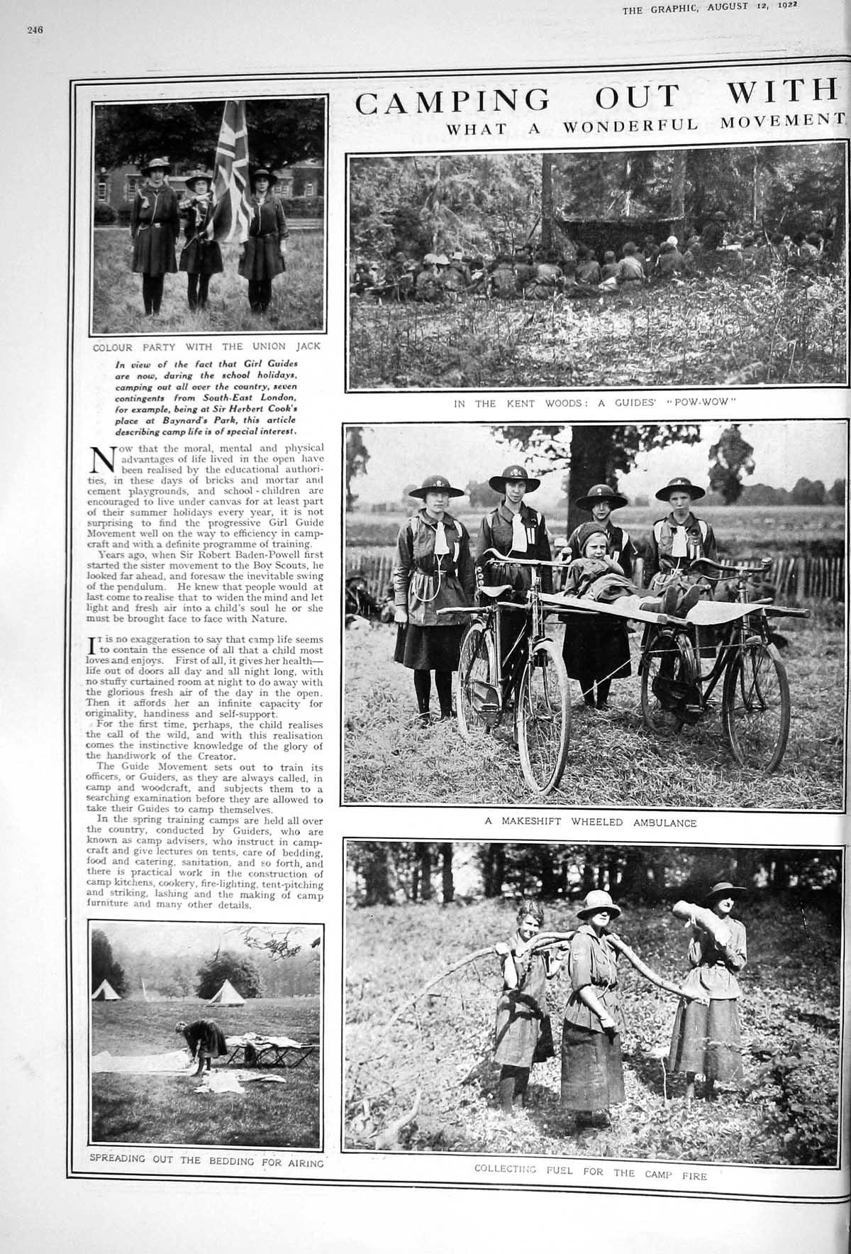 Old 1922 Girl Guides Kent Woods Pow-Wow Brownie Pack Hay Harvest Camp 20th