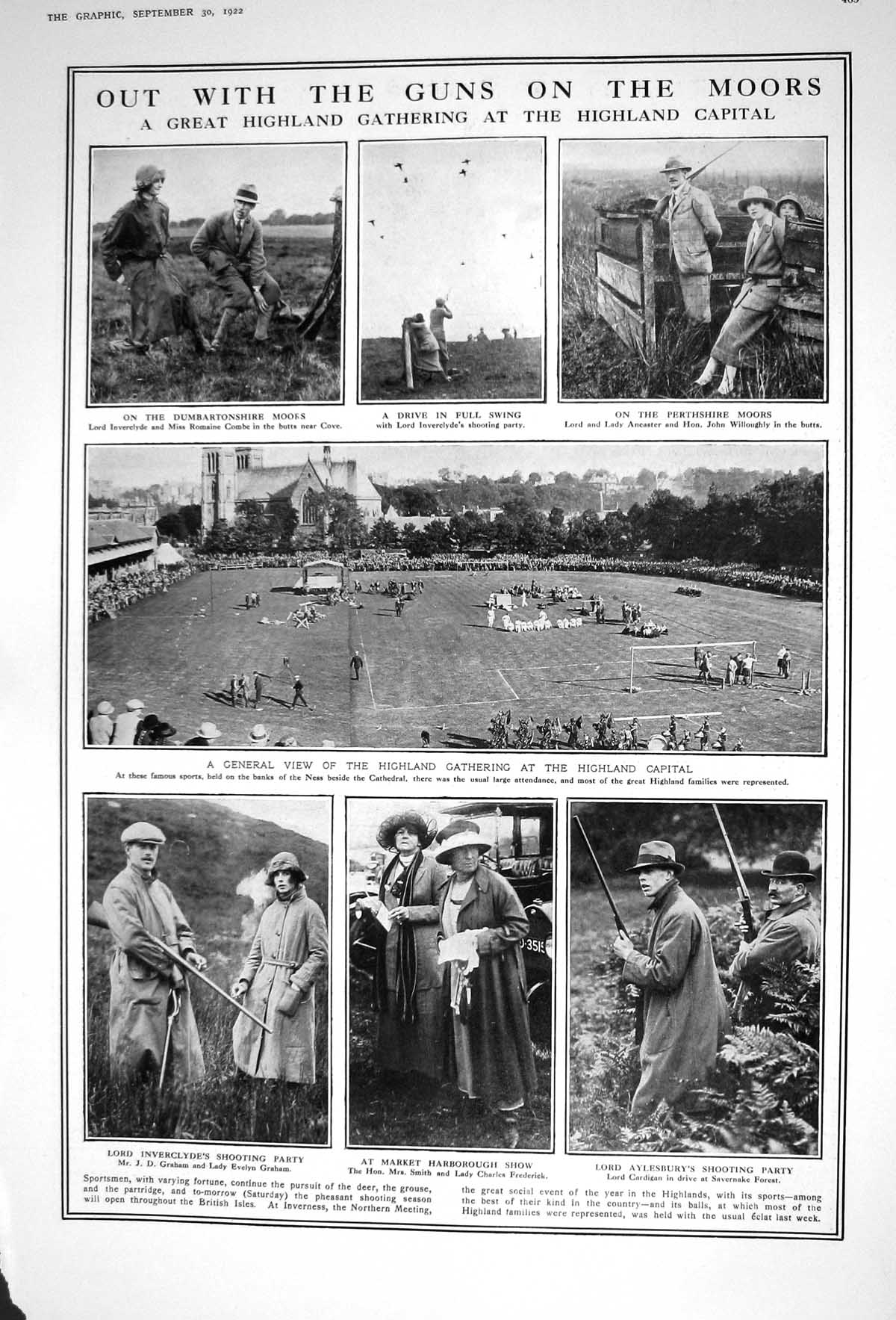 Old 1922 Shooting Scotland Lord Inverclyde Graham Inverness Games Abo 20th