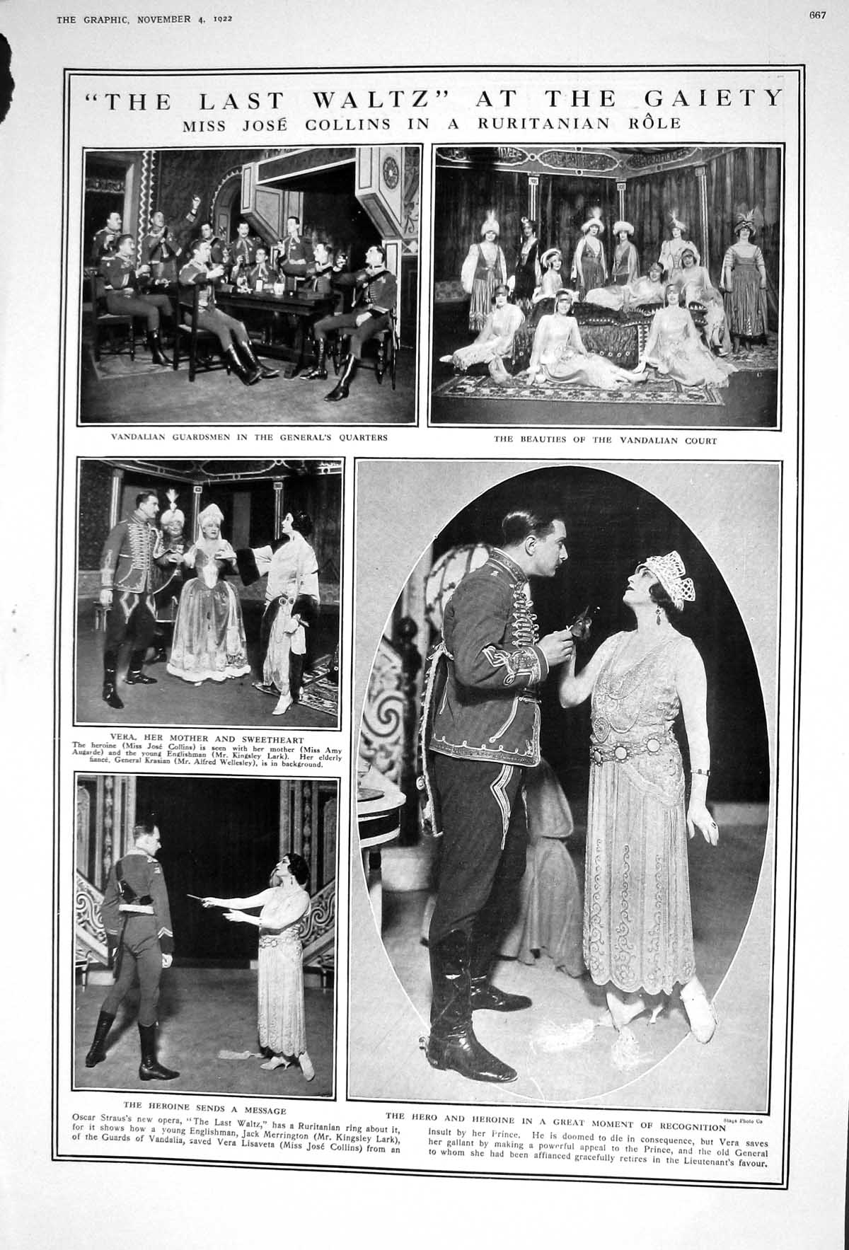 Old 1922 Last Waltz Gaiety Theatre Collins Wellesley Professor Housma 20th