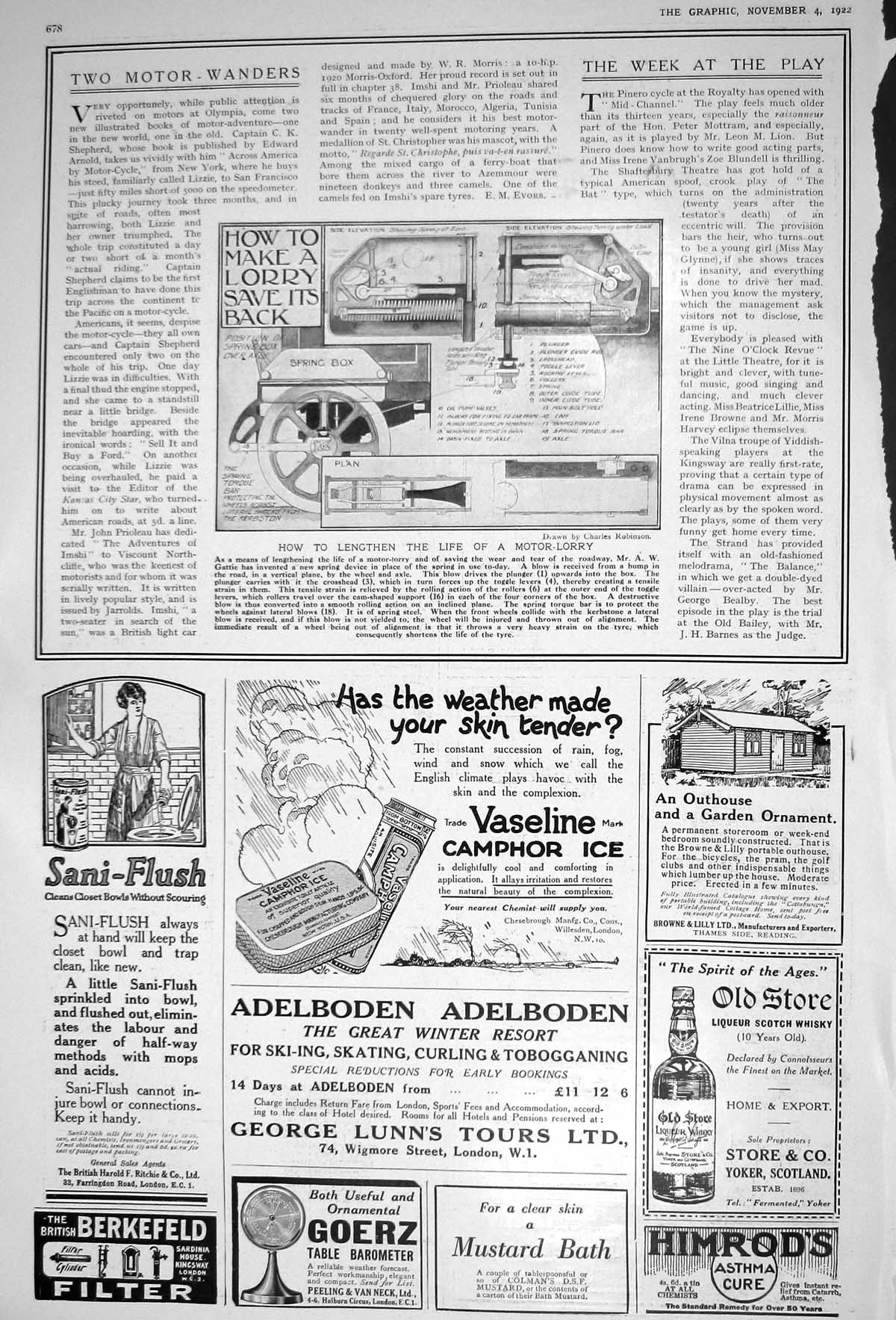 Old 1922 Motor Lorry Gattie Spring Invention Vaseline Sani-Flush Himr 20th