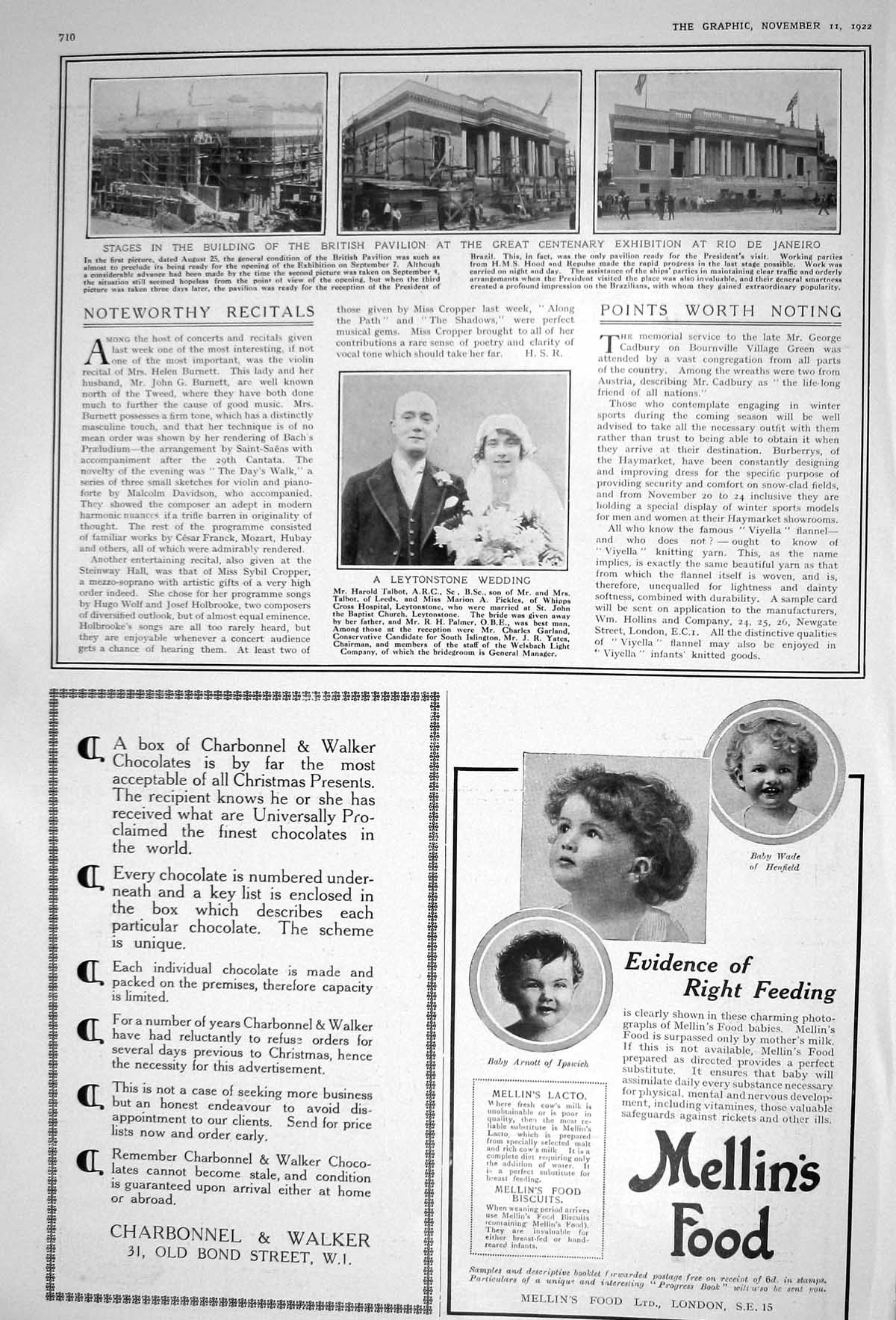 Old 1922 Leytonstone Wedding Talbot Pickles British Pavilion Rio De J 20th