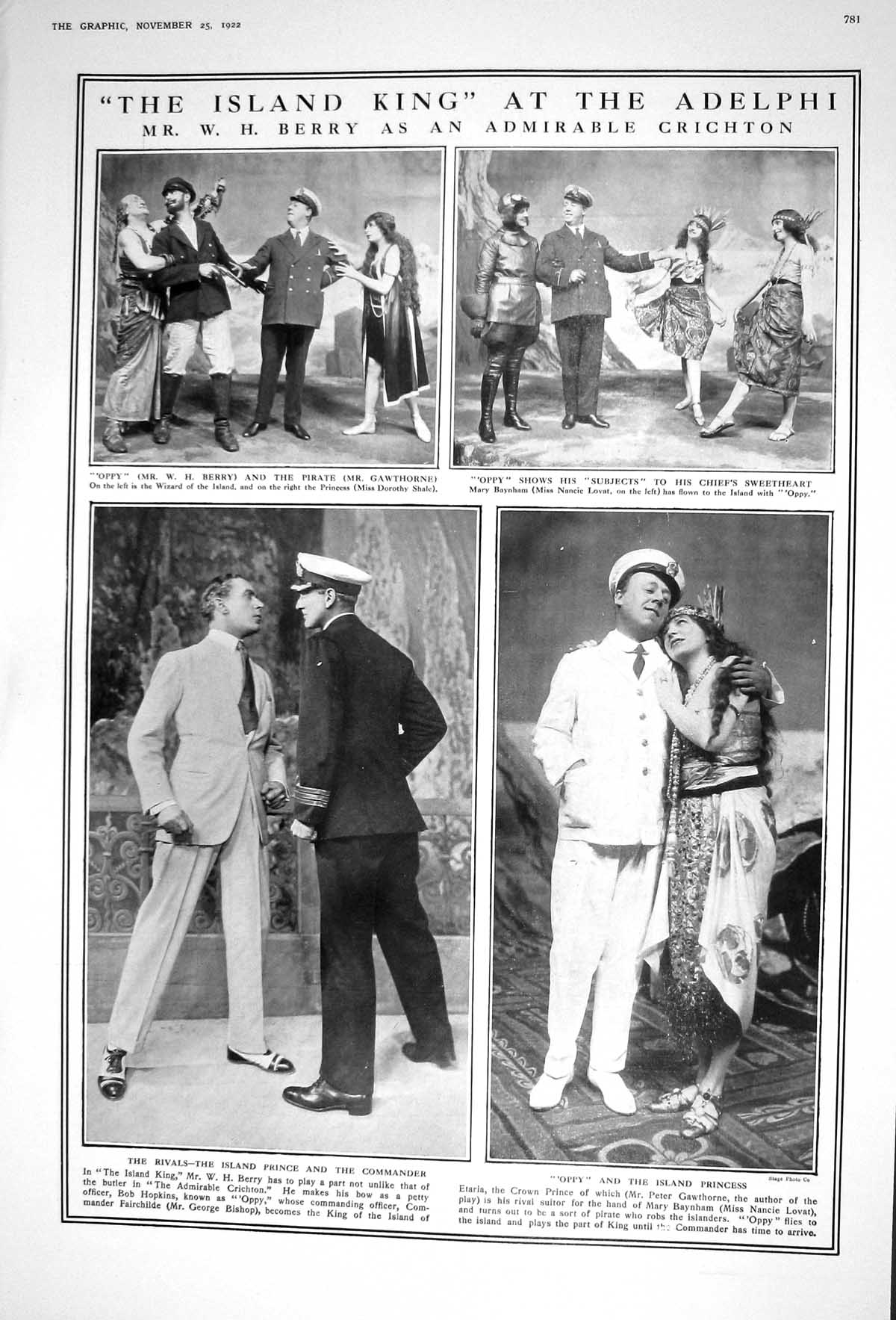 Old 1922 Adelphi Theatre Berry Gawthorne Lovat Ladies Fashion Dinner 20th
