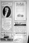Old 1922 B.S.A. Motor Bicycles Austin Reed America Ship Railway Carte 20th