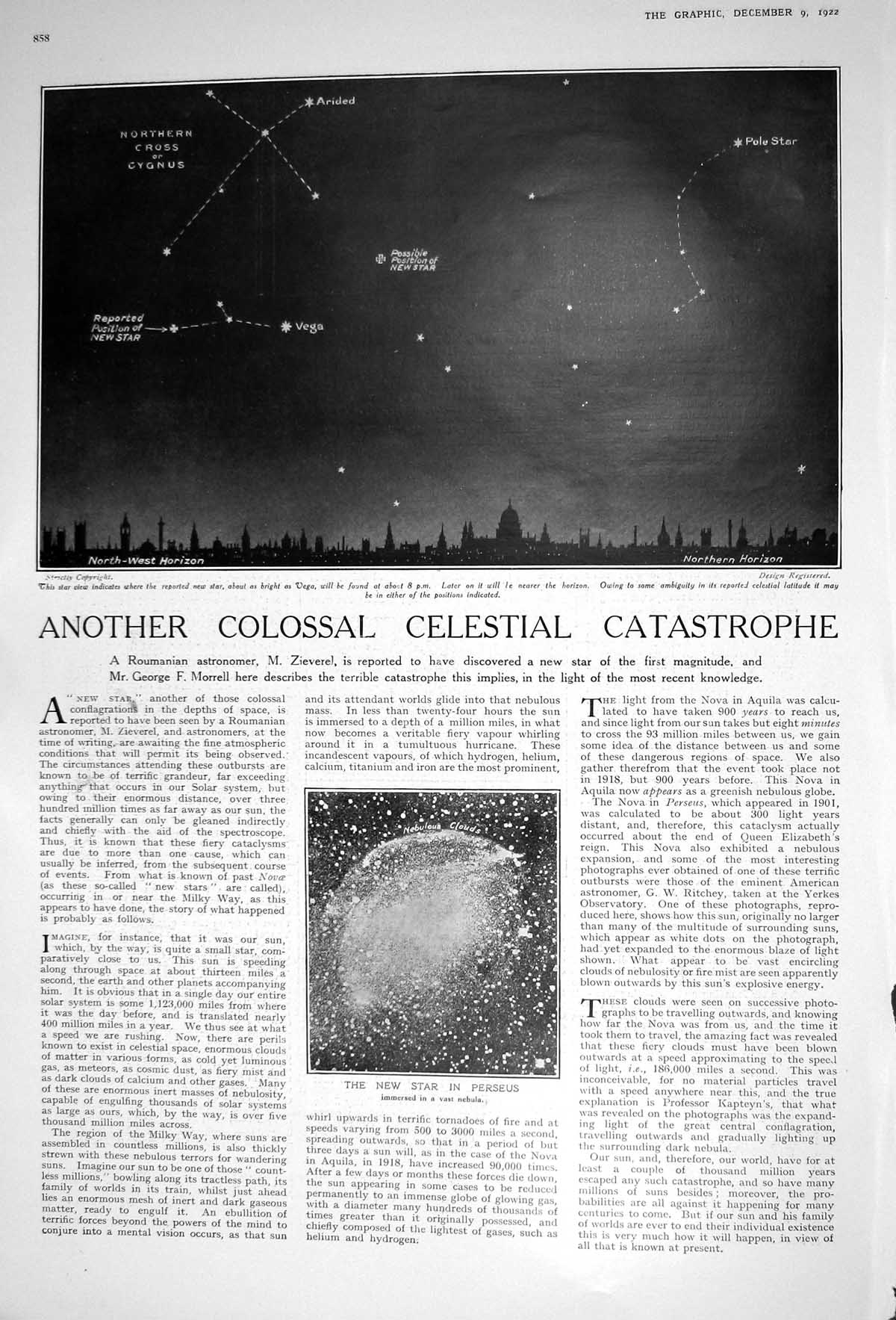 Old 1922 Star Perseus Astronomy Cygnus Zieverel Sir Richard Knighthoo 20th