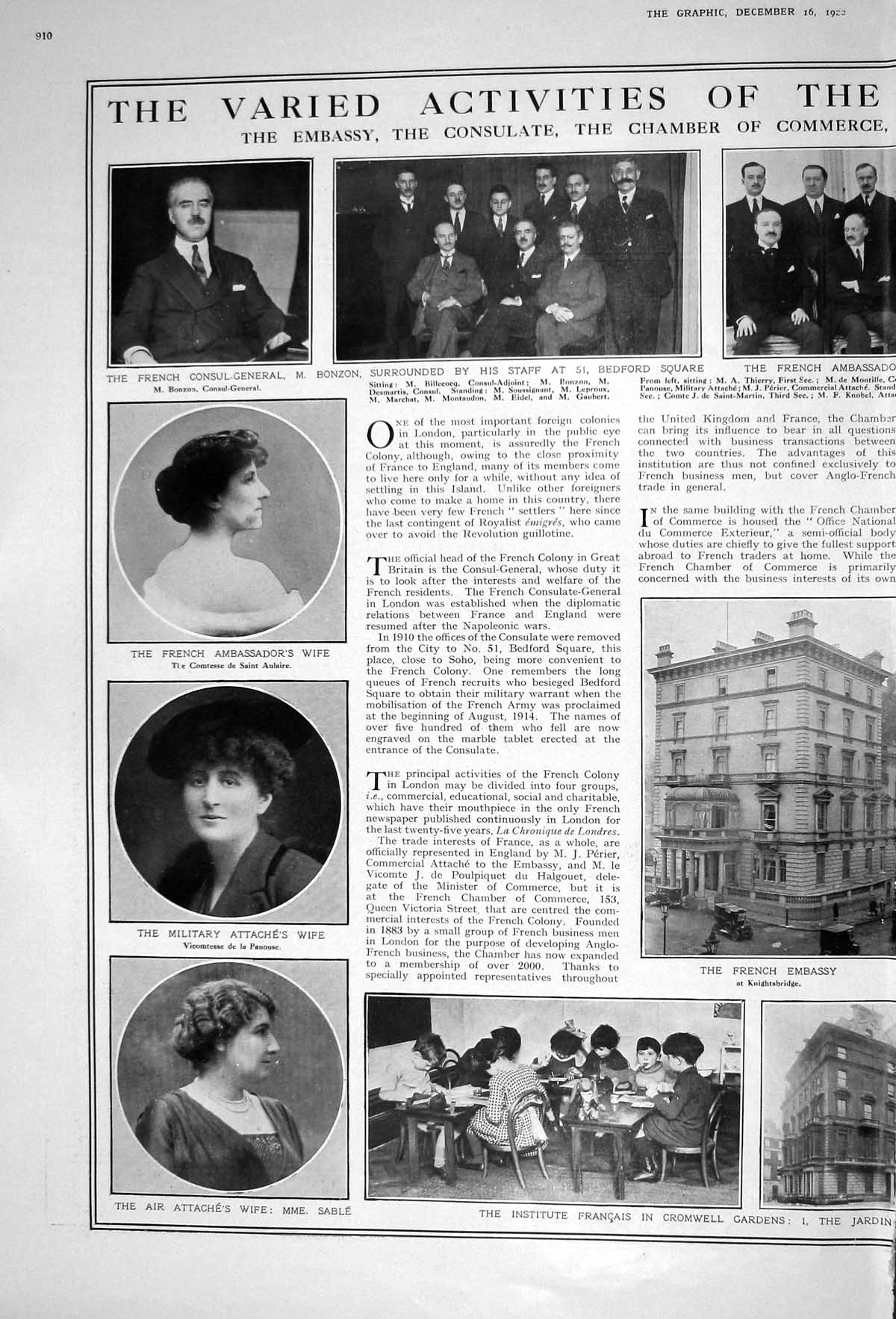 Old 1922 Chamber Commerce London Aulaire Bonzon Sable Attache French 20th