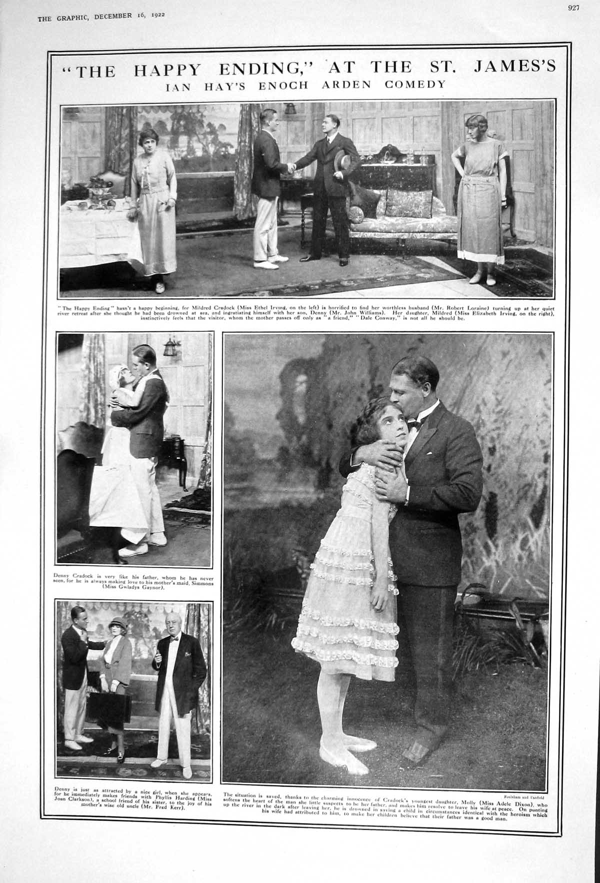 Old 1922 Ian Hay Enoch Arden Comedy St. James'S Theatre Irving Clarks 20th
