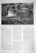 Original Old Vintage Print 1922 Weed Cutting Boat Saunderson Motor Weed-Cutter