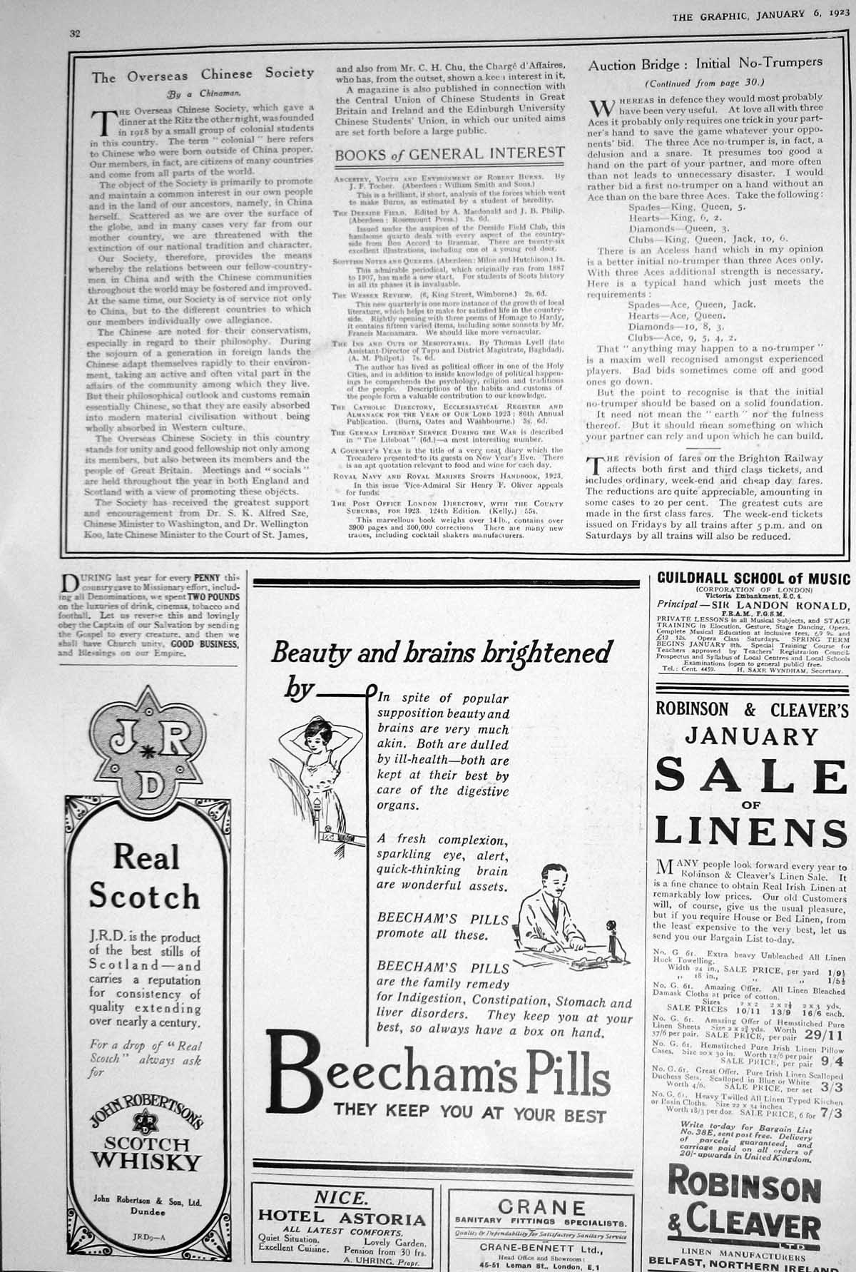Old 1923 Beechams Pills Scotch Whisky Robertsons Robinson Cleaver Chi 20th
