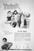 Old 1923 Twink Advertisement Lever Brothers Limited Cleans Dyes Cloth 20th