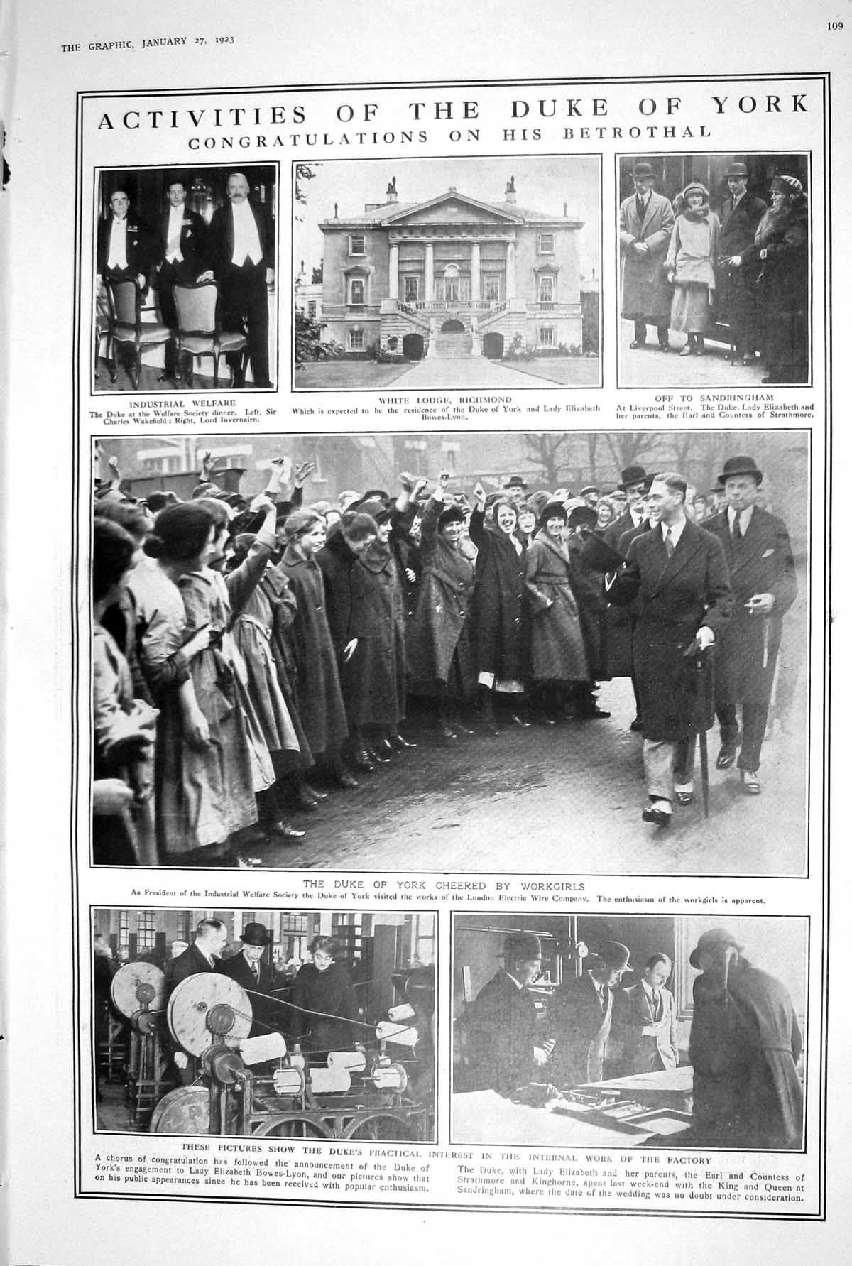 Old 1923 Duke York Betrothal White Lodge Richmond Ruhr French Tanks M 20th