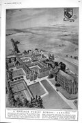 Old 1923 Public School Lancing Drawing Woodward Marie Van Vorst Myers 20th