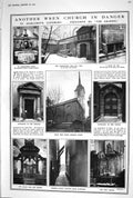 Old 1923 Wren Church St. Margarets Lothbury Reindeer Snow Quinine Cin 20th