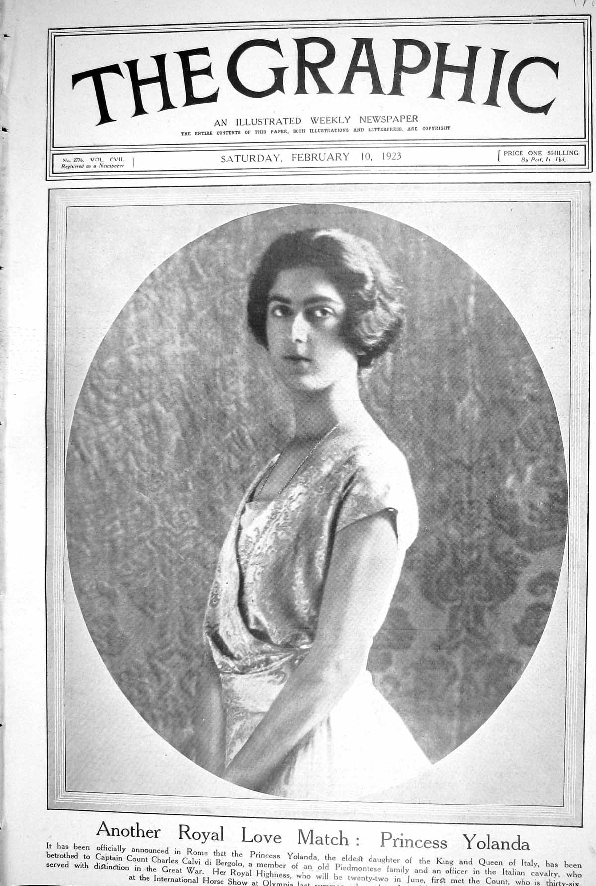 Old 1923 Princess Yolanda Betrothed Ismet Pasha Lausanne Rhine Overfl 20th